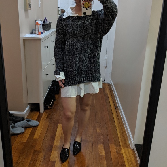 Cute Oversized Faux Layered Sweater Dress - Picture 2 of 2